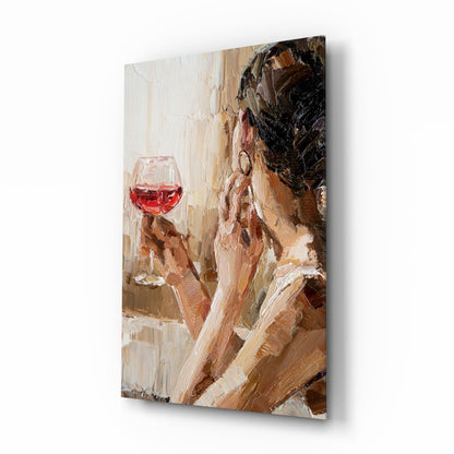 Wine and Woman Glass Wall Art