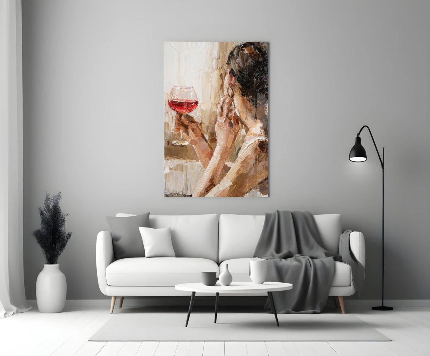 Wine and Woman Glass Wall Art
