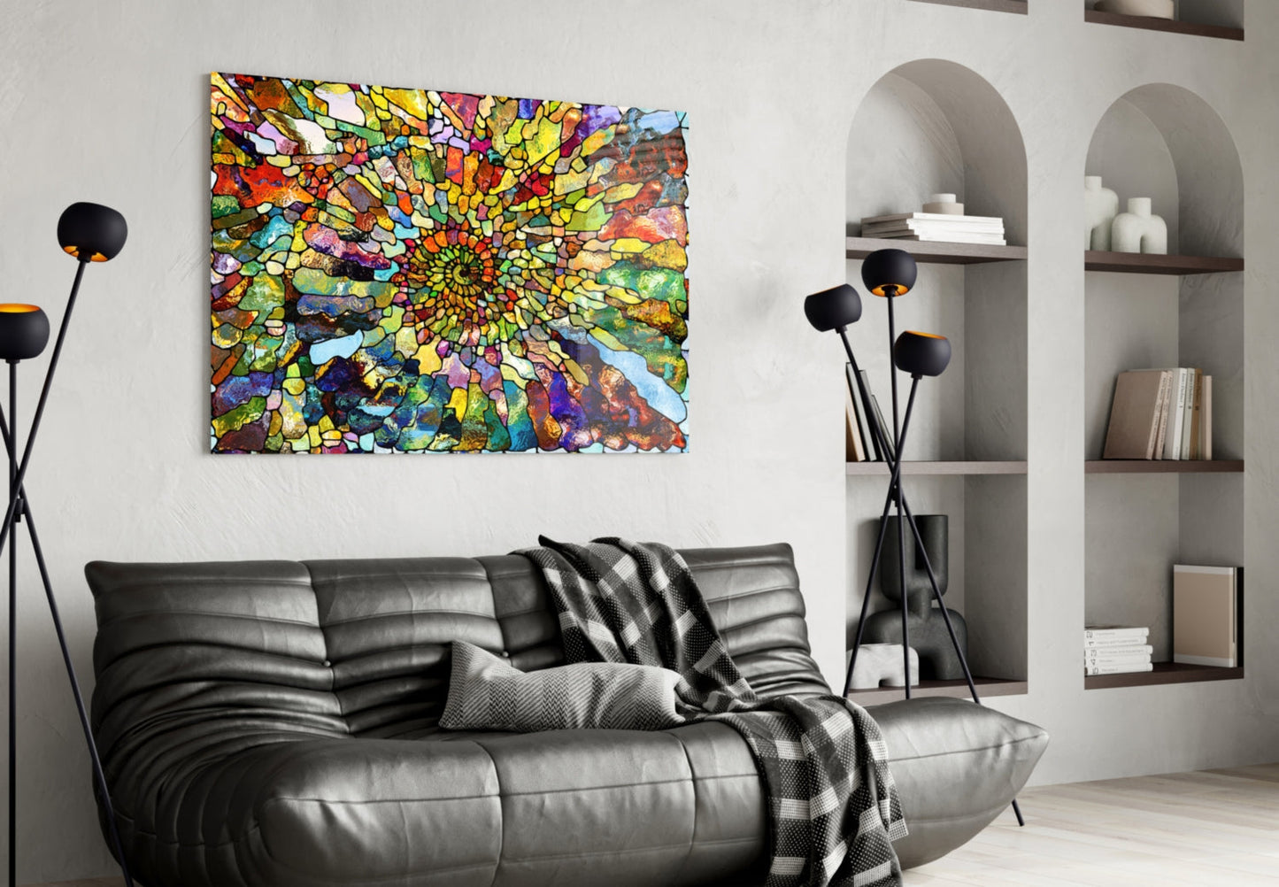 Colorful Mosaic Glass Wall Art