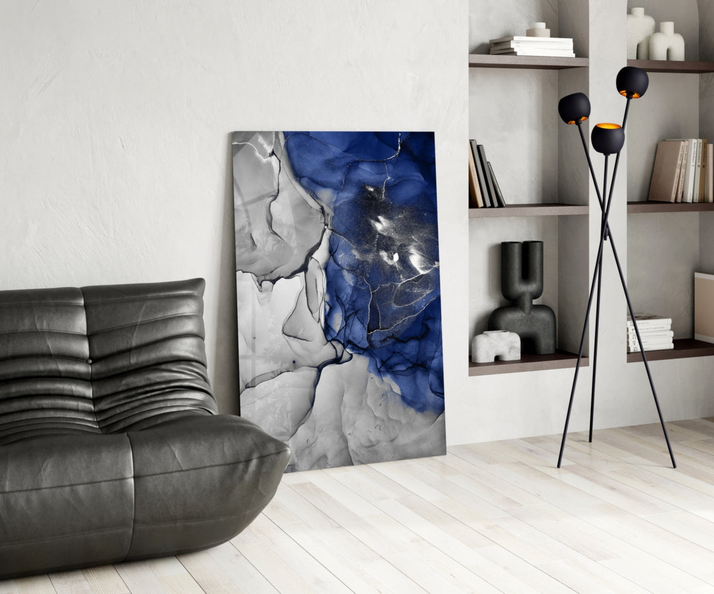 Blue Marble Glass Wall Art