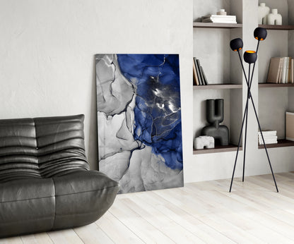 Blue Marble Glass Wall Art