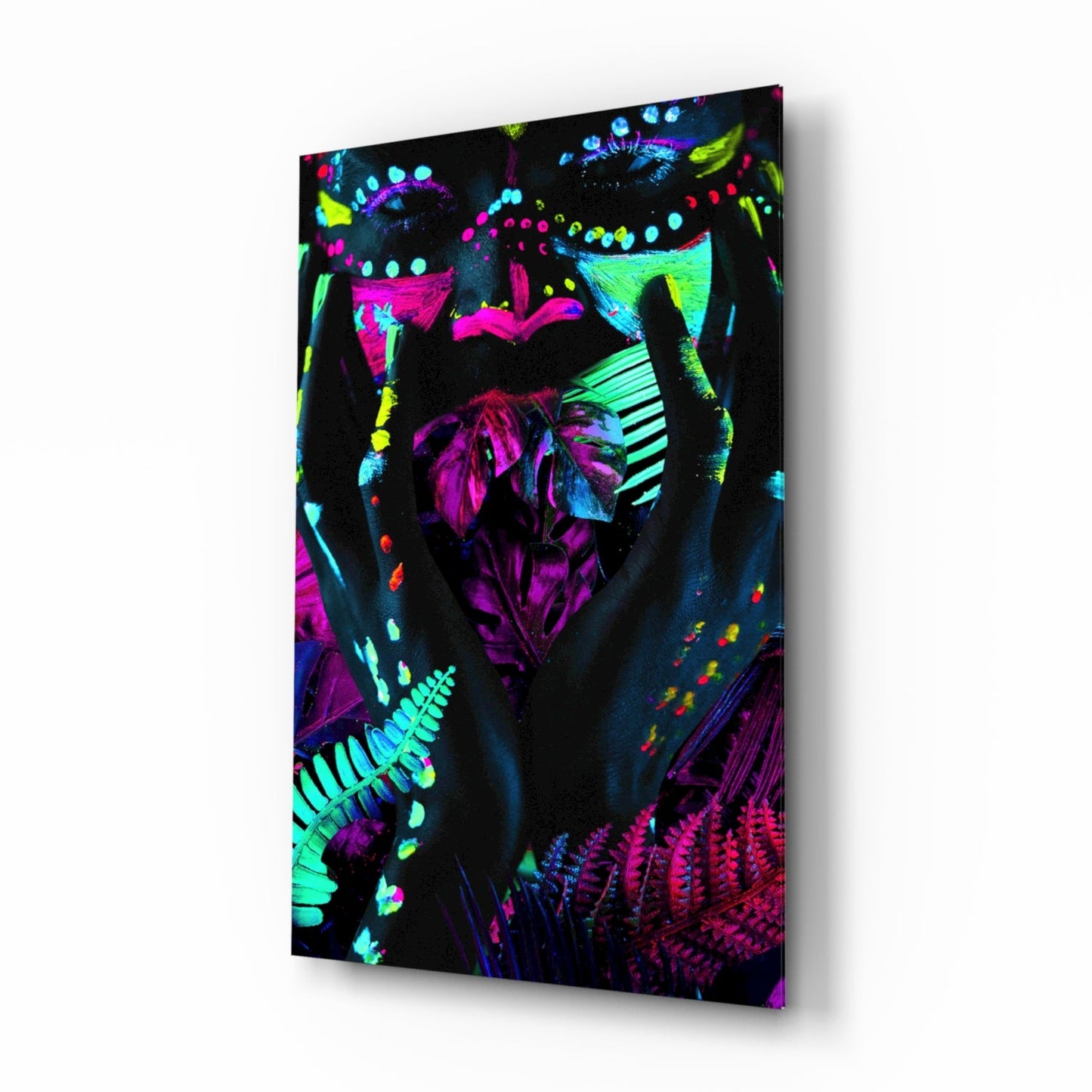 Neon Glances Glass Wall Art