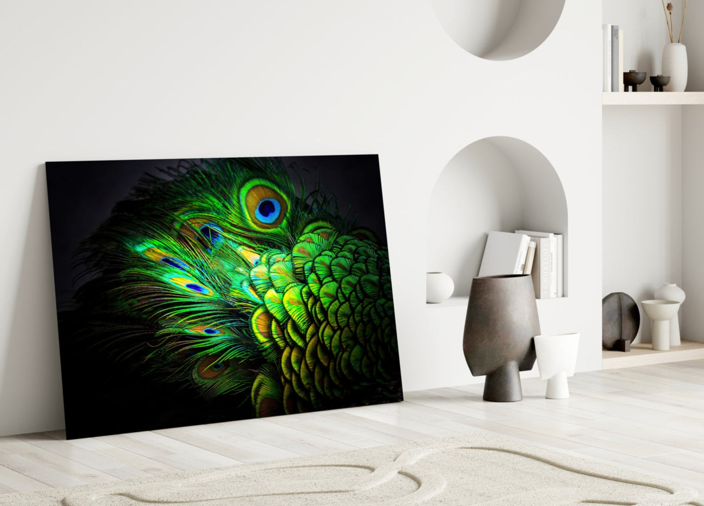 Peacock Portrait Glass Wall Art