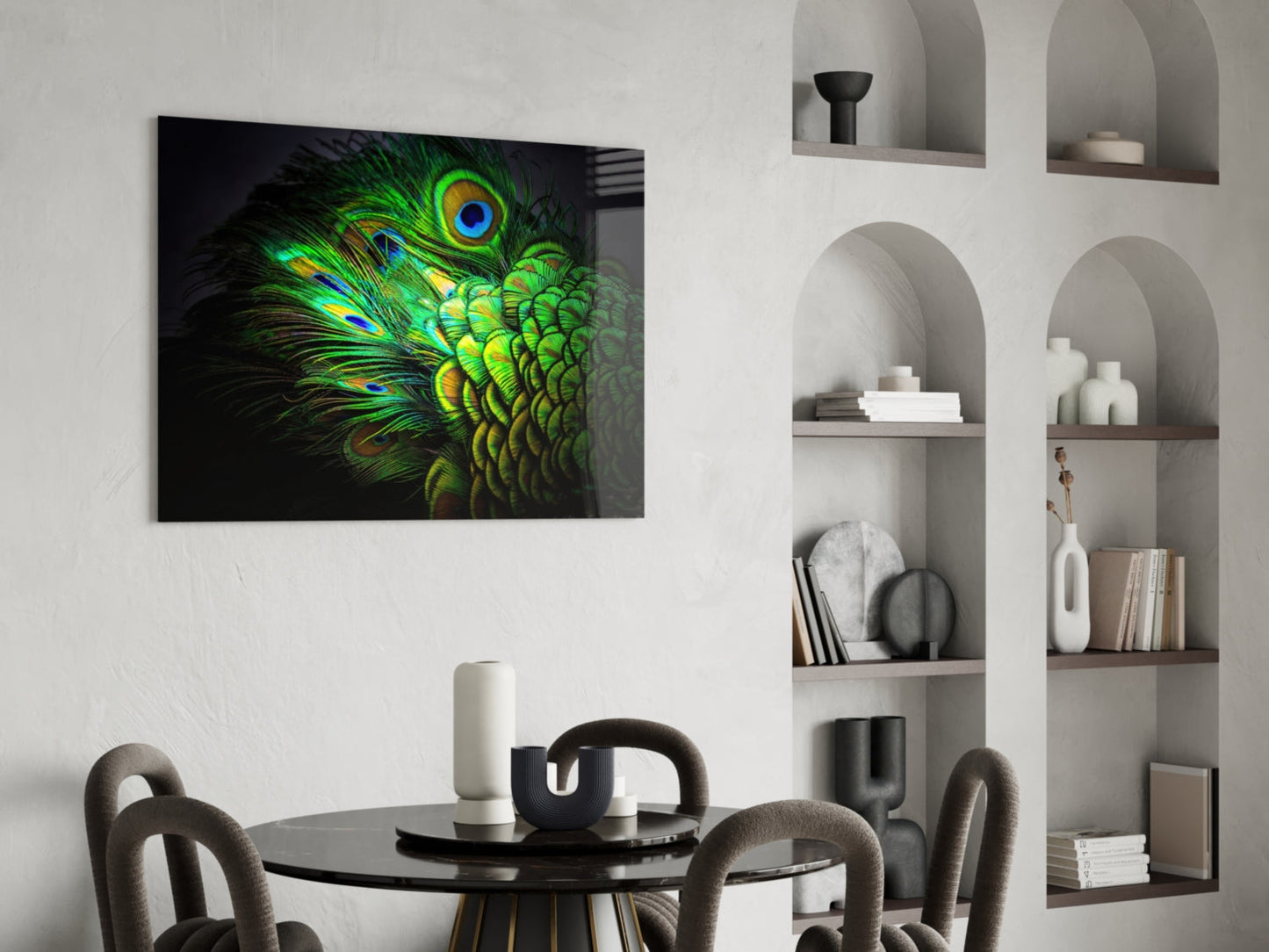 Peacock Portrait Glass Wall Art