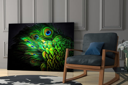 Peacock Portrait Glass Wall Art