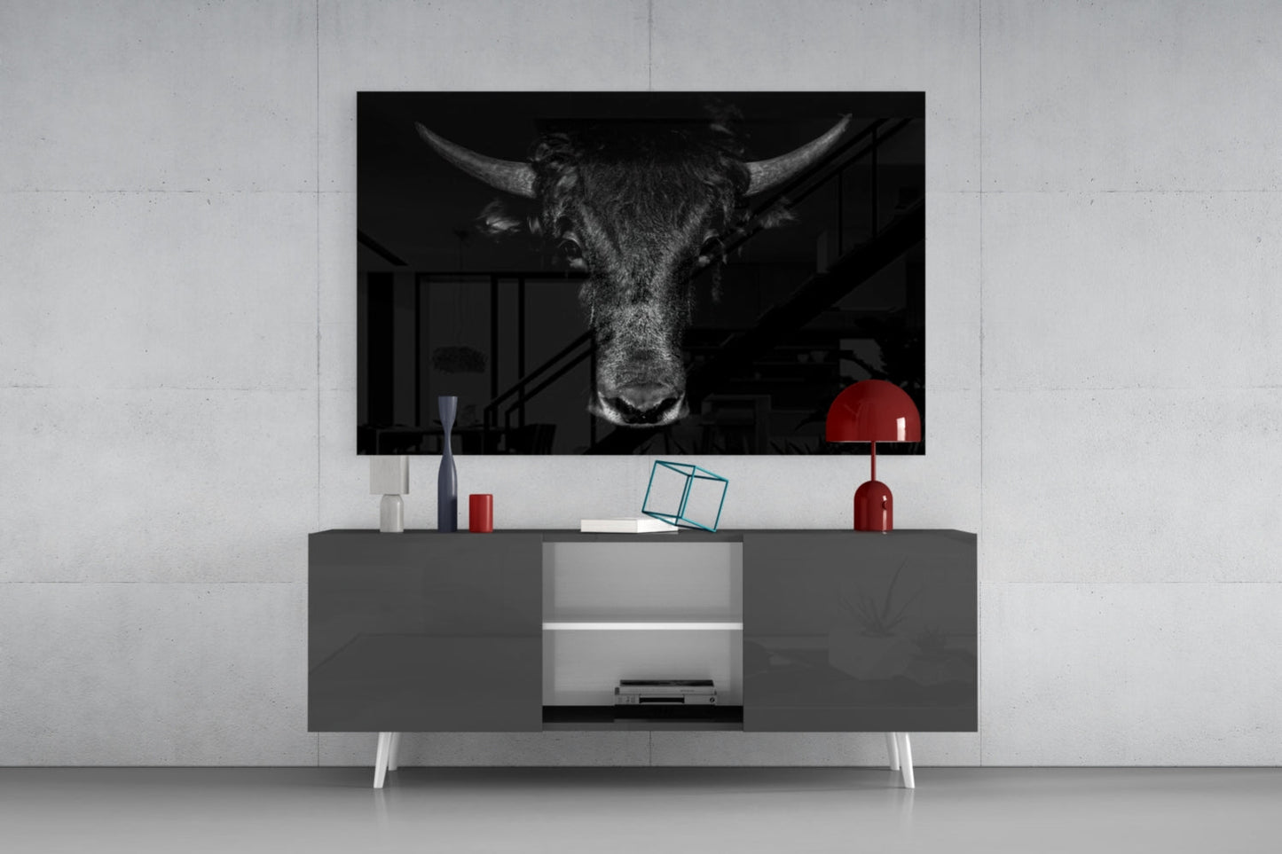 Buffalo Portrait Glass Wall Art