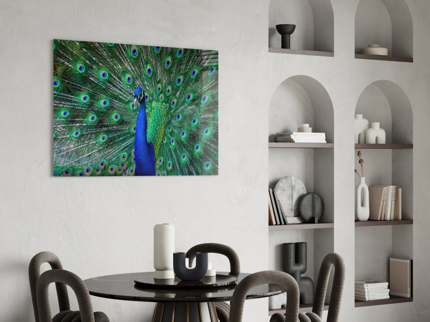 Peacock Glass Wall Art