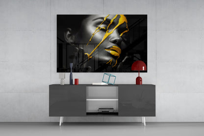 Yellow Paint Glass Wall Art