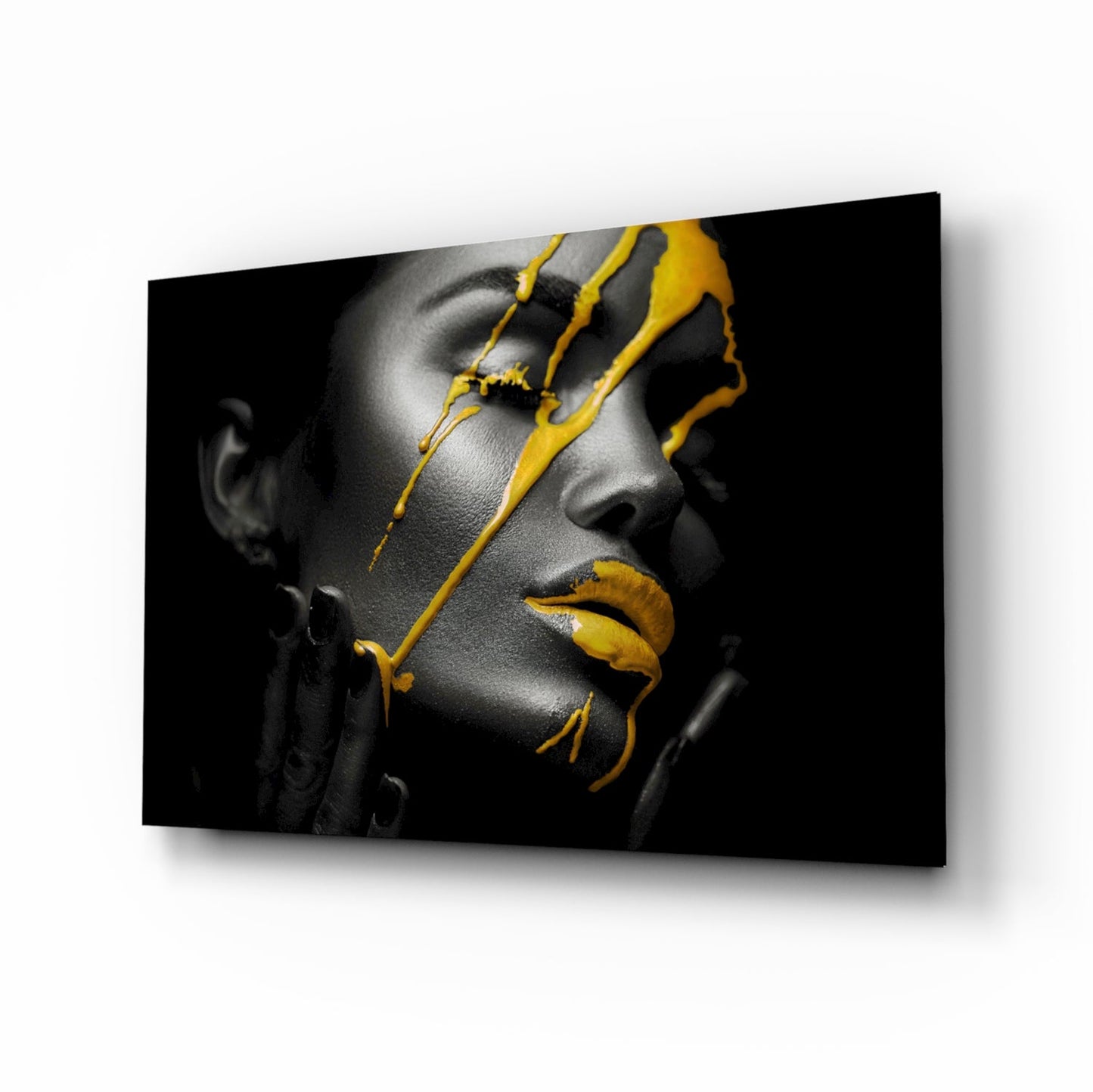 Yellow Paint Glass Wall Art