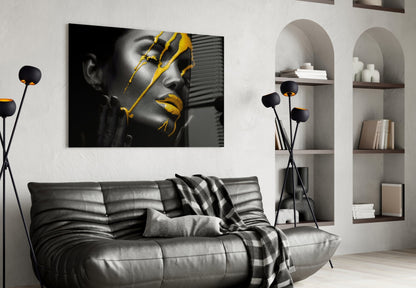 Yellow Paint Glass Wall Art