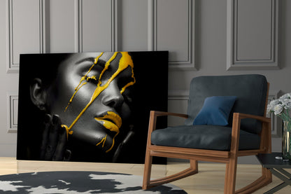 Yellow Paint Glass Wall Art