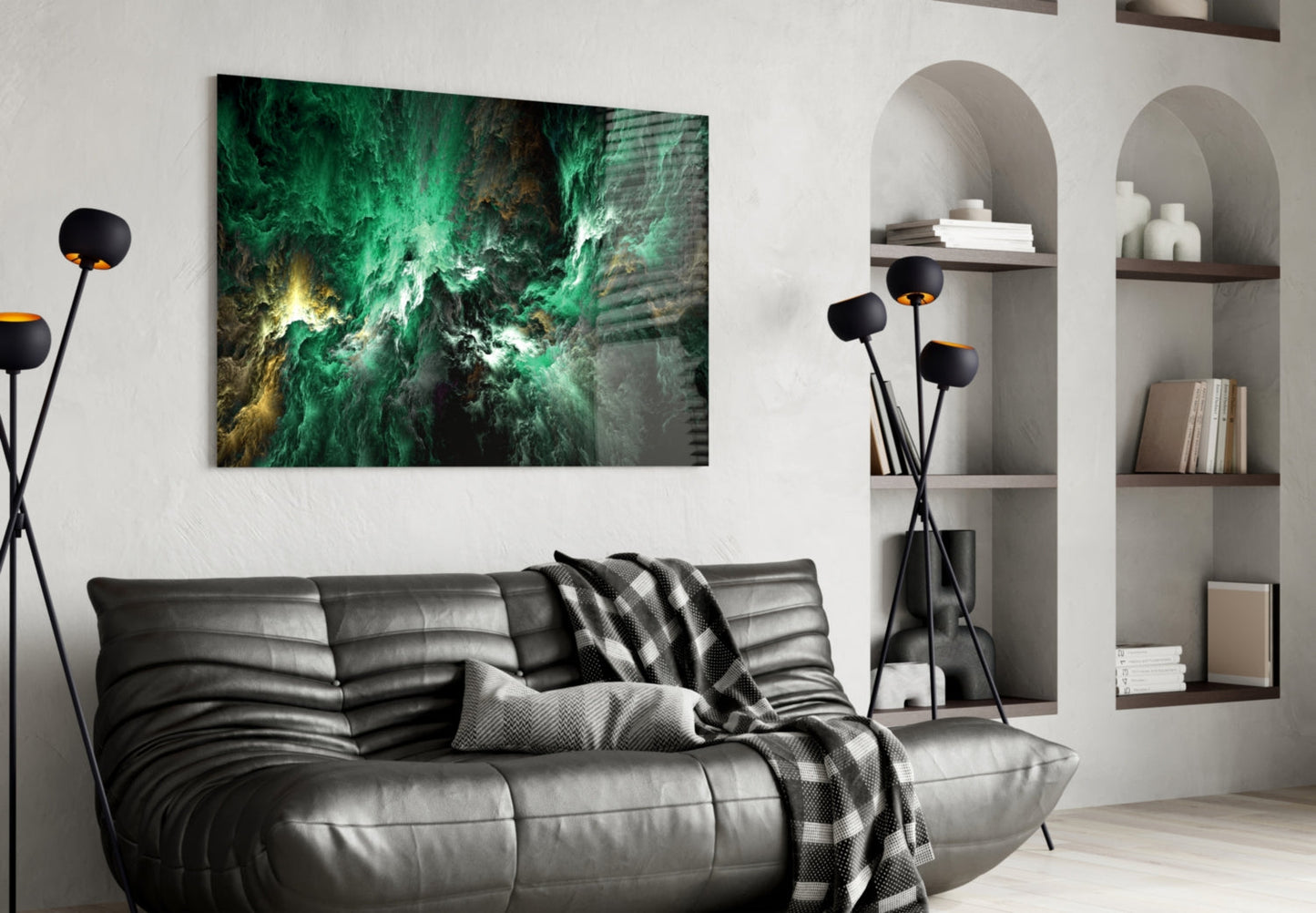 Green Space Glass Wall Art