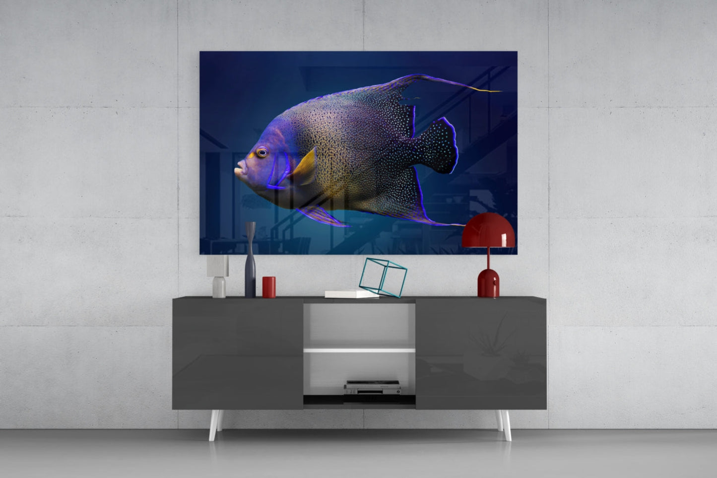Queen Angelfish Glass Wall Art