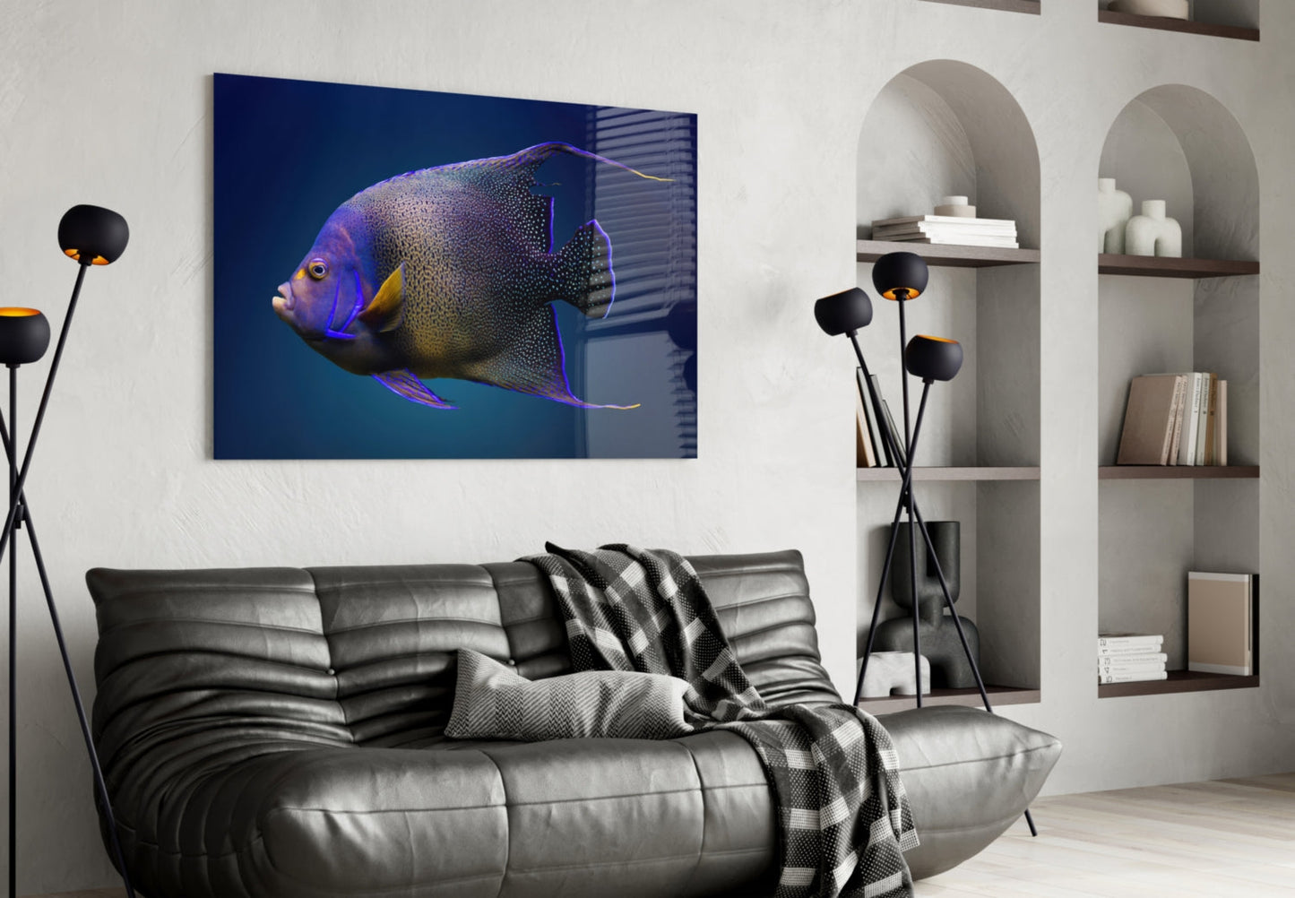 Queen Angelfish Glass Wall Art