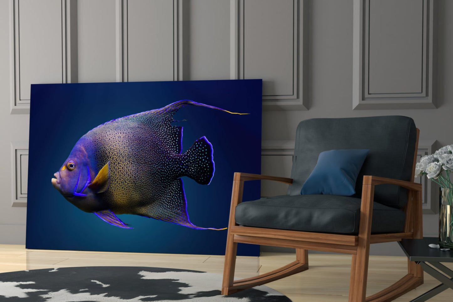 Queen Angelfish Glass Wall Art