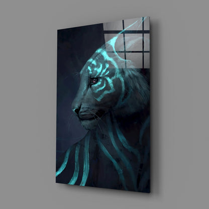 Neon Tiger Glass Wall Art