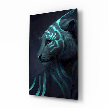 Neon Tiger Glass Wall Art