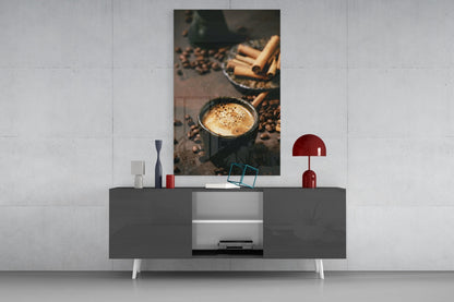 Cinnamon Coffee Glass Wall Art
