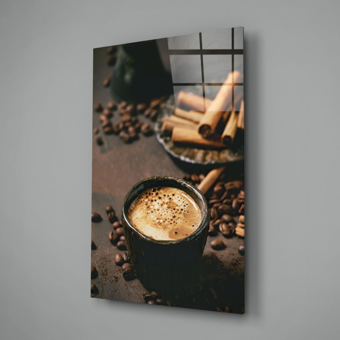 Cinnamon Coffee Glass Wall Art