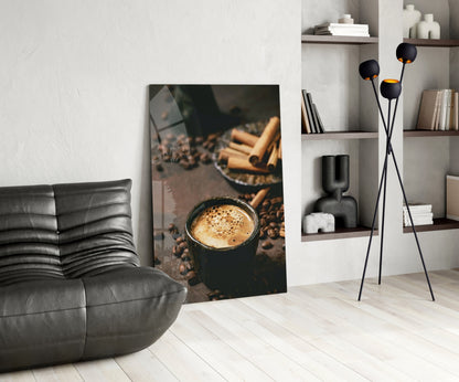 Cinnamon Coffee Glass Wall Art