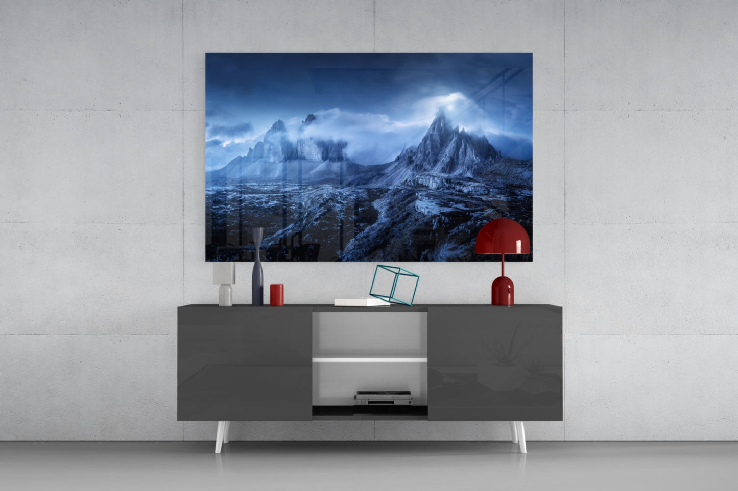 Imposing Mountains Glass Wall Art