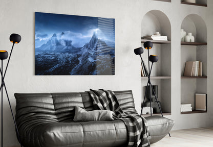 Imposing Mountains Glass Wall Art