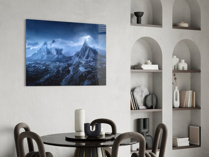 Imposing Mountains Glass Wall Art