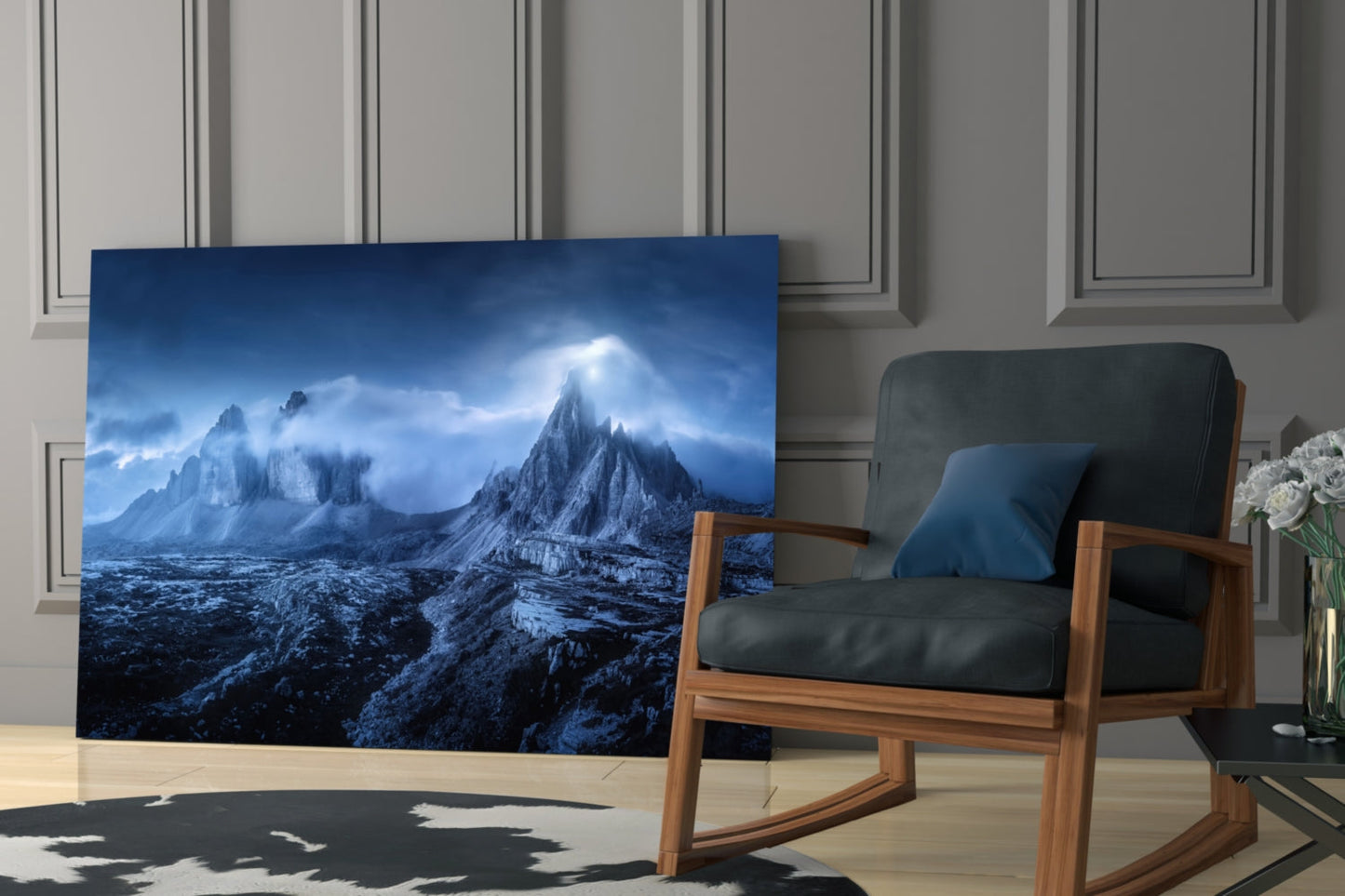 Imposing Mountains Glass Wall Art