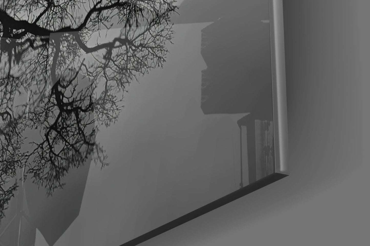 Bare Tree Reflection Glass Wall Art