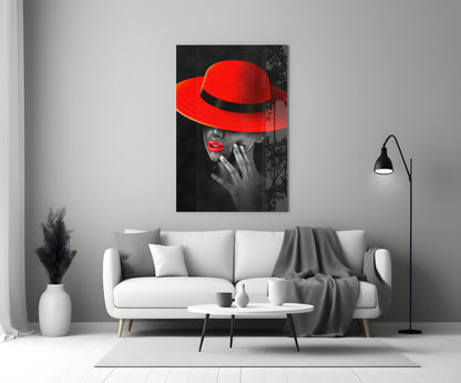 Scarlet Hat Glass Wall Art