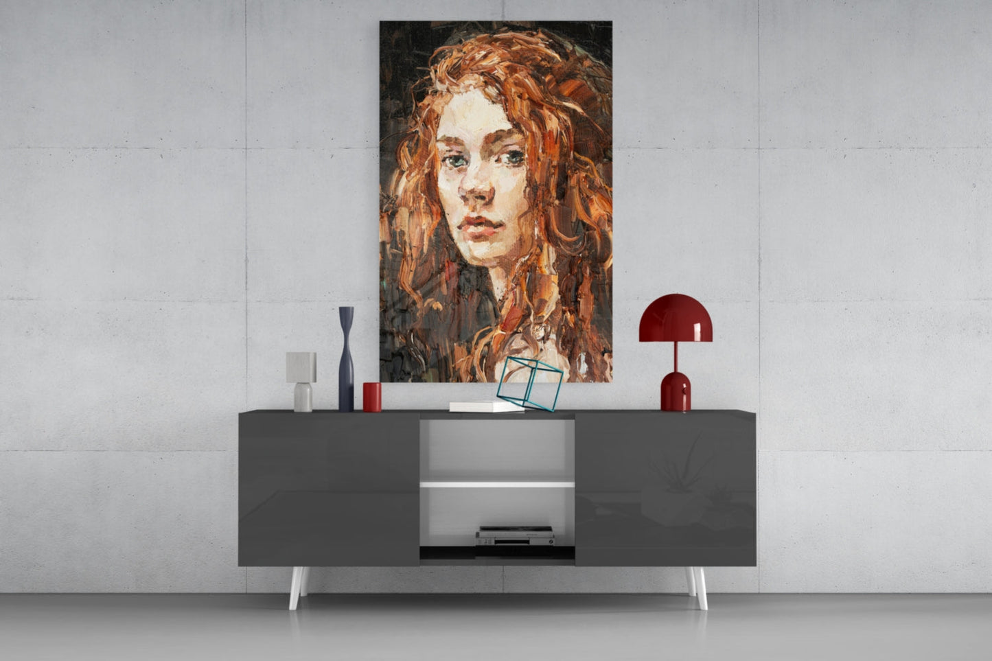 Woman Portrait Glass Wall Art
