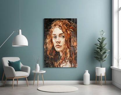 Woman Portrait Glass Wall Art