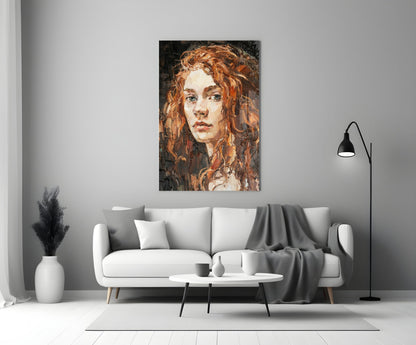 Woman Portrait Glass Wall Art