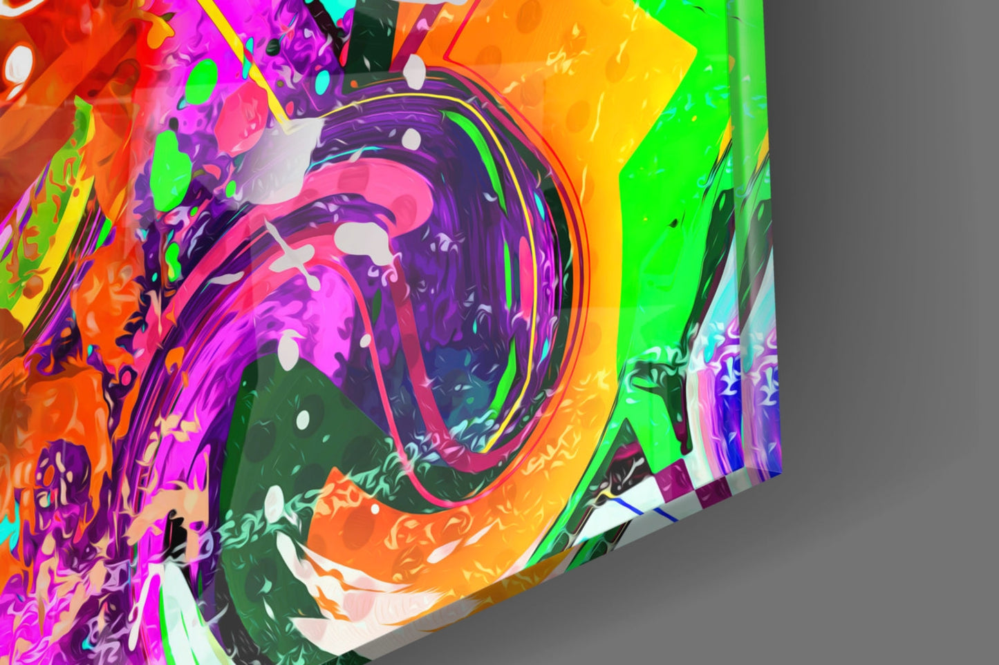 Chimp with Headphones Glass Wall Art