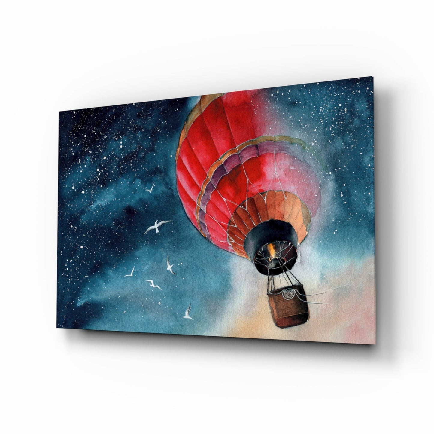 Balloon to the Moon Glass Wall Art