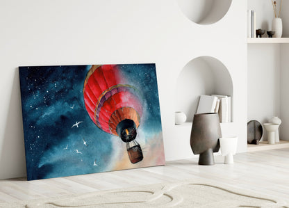 Balloon to the Moon Glass Wall Art