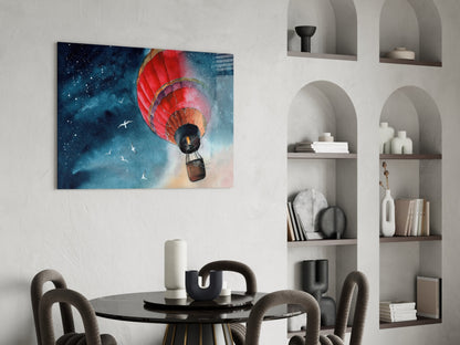 Balloon to the Moon Glass Wall Art