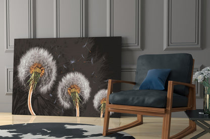 Dandelions Glass Wall Art