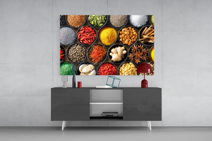 Rainbow Spice Bowls Glass Wall Art
