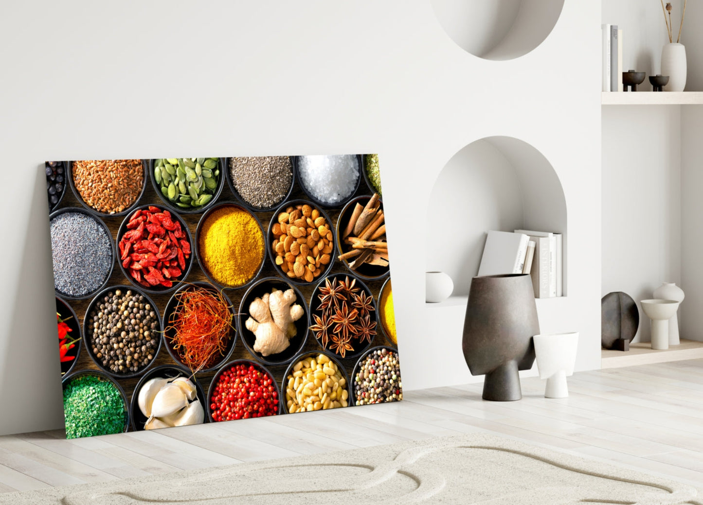 Rainbow Spice Bowls Glass Wall Art