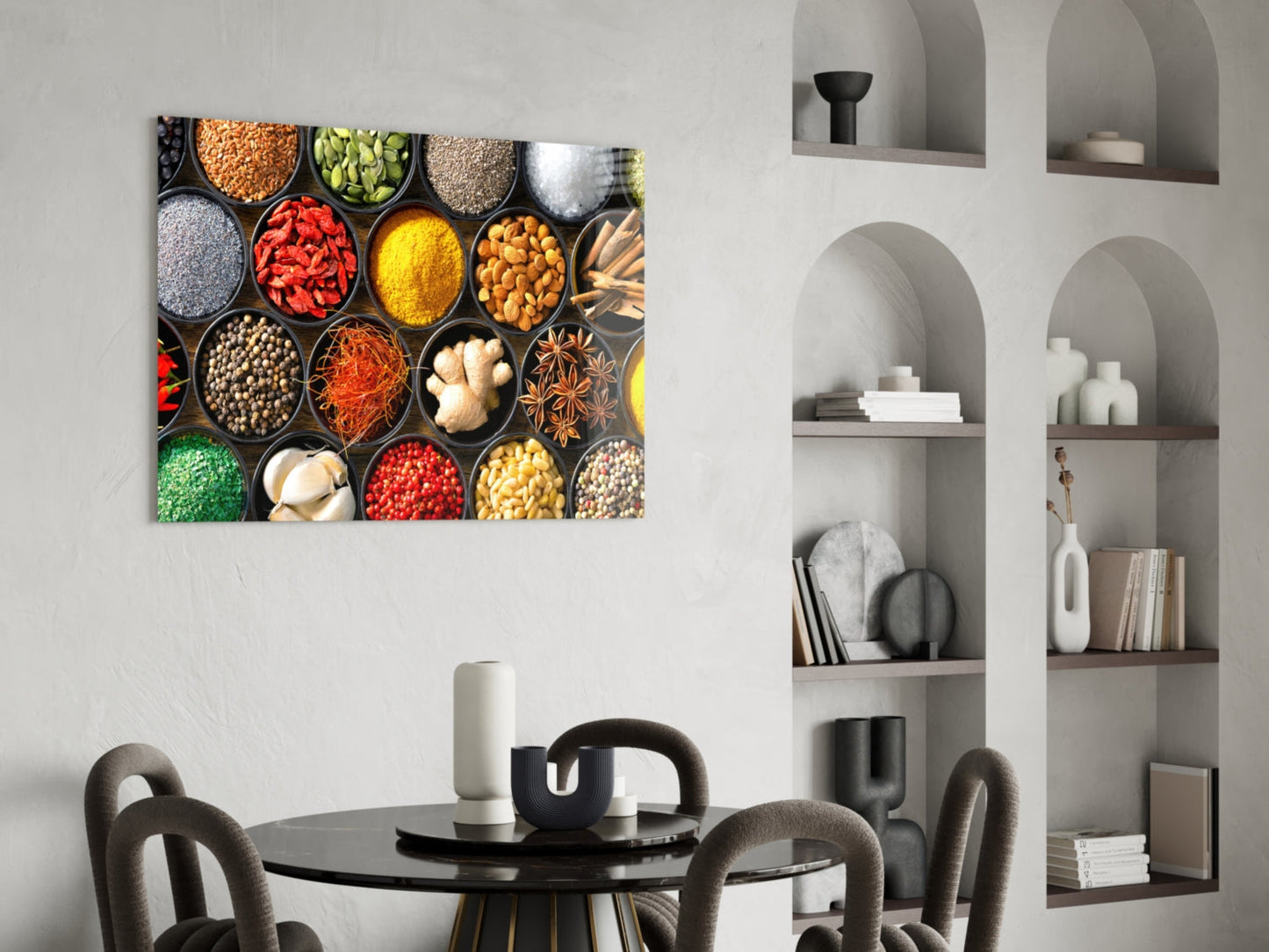Rainbow Spice Bowls Glass Wall Art