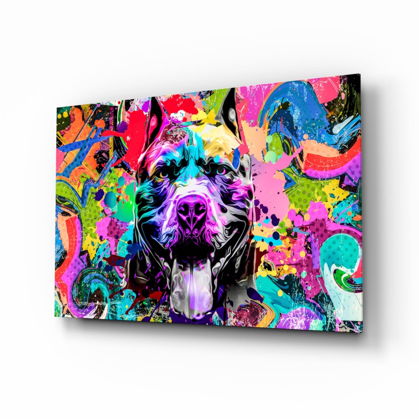 Pitbull Pop Art Glass Wall Art