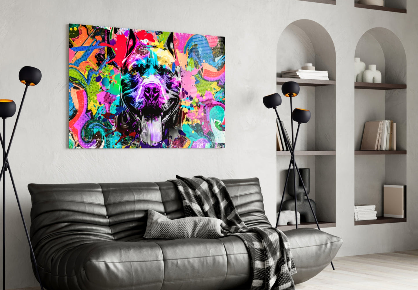 Pitbull Pop Art Glass Wall Art