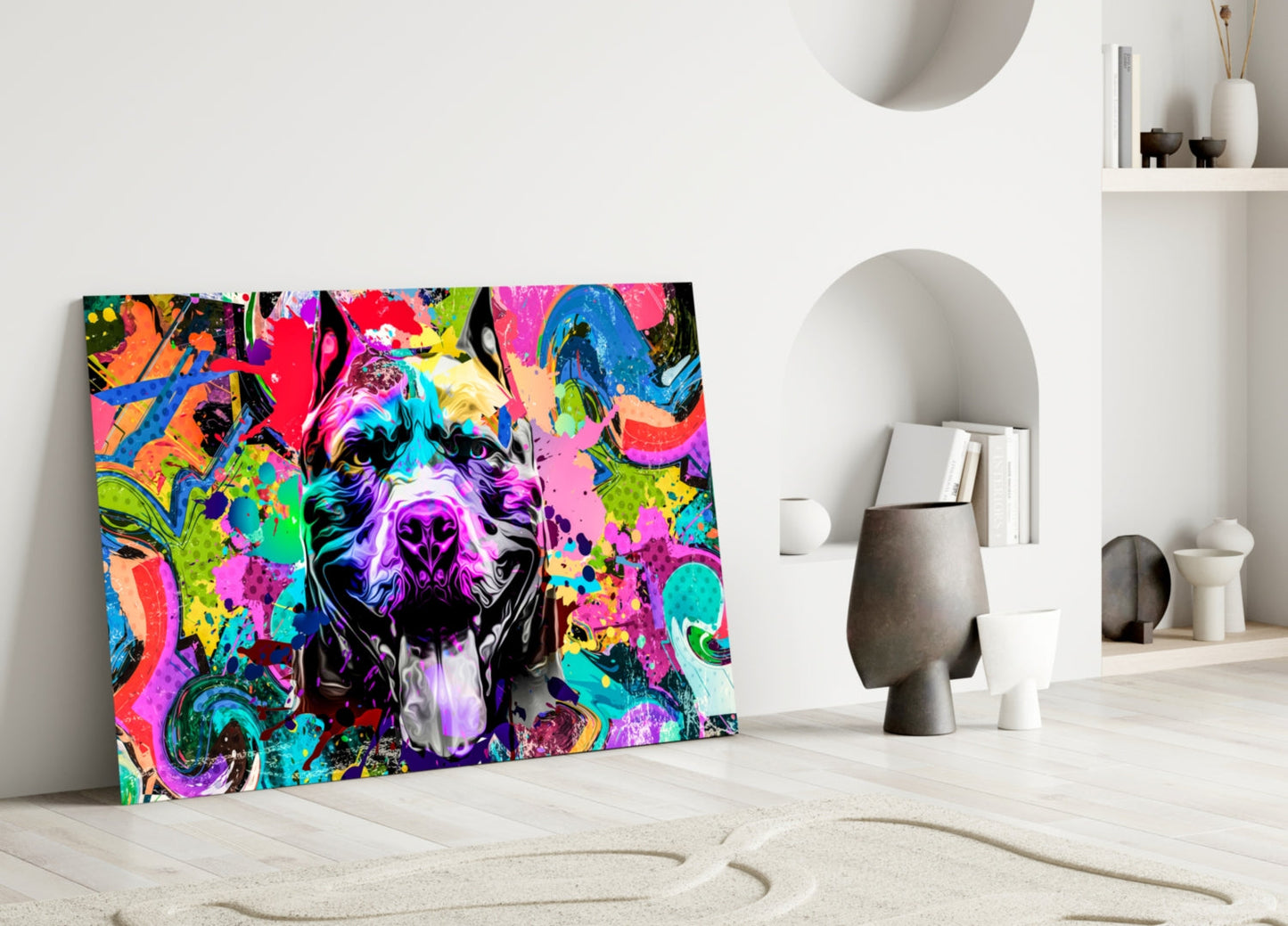 Pitbull Pop Art Glass Wall Art