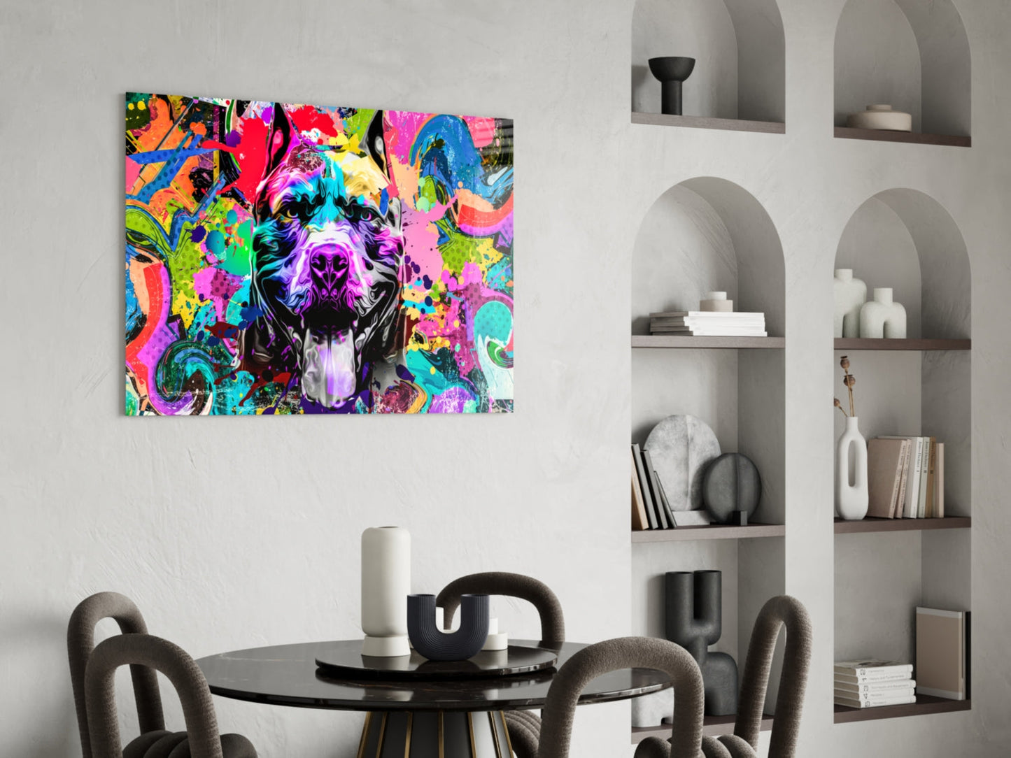 Pitbull Pop Art Glass Wall Art