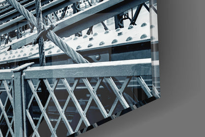Brooklyn Bridge Slate Monochrome Glass Wall Art