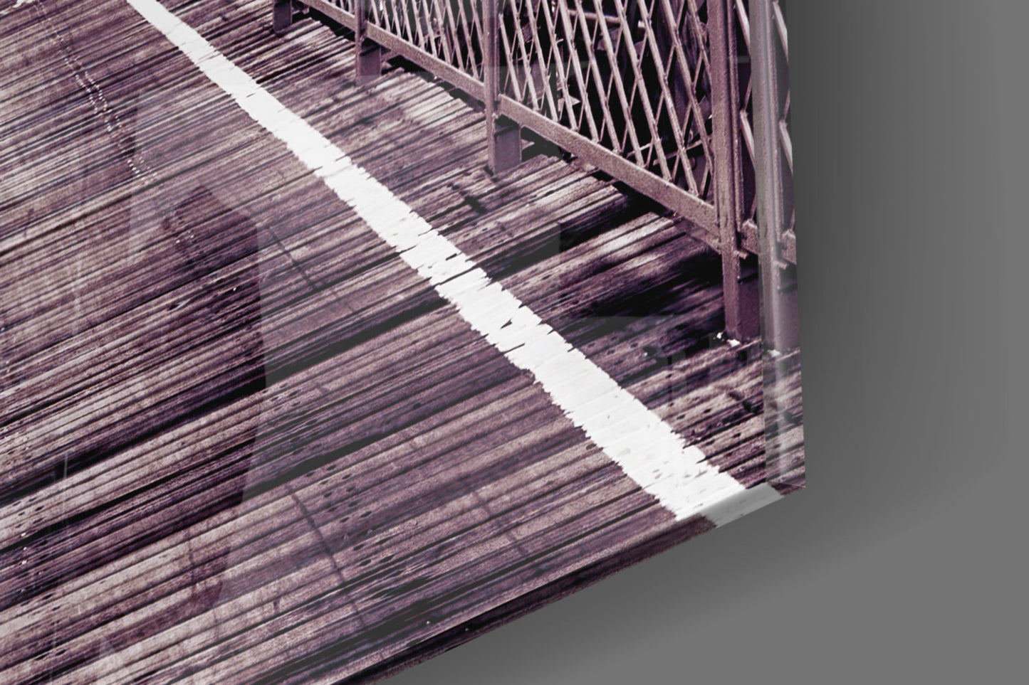 Brooklyn Bridge Mauve Glass Wall Art