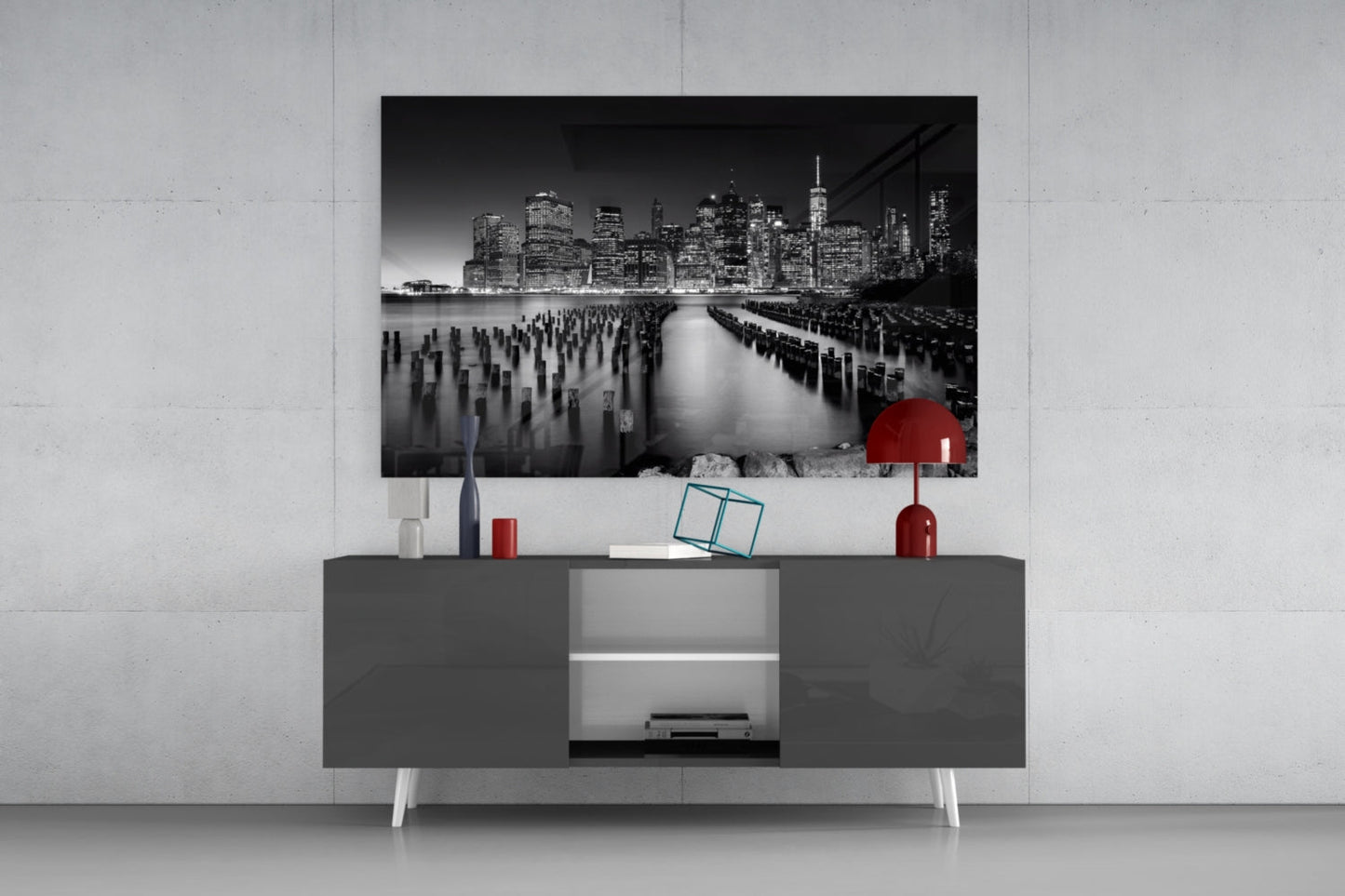 Manhattan Nightline Glass Wall Art
