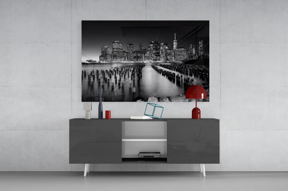 Manhattan Nightline Glass Wall Art