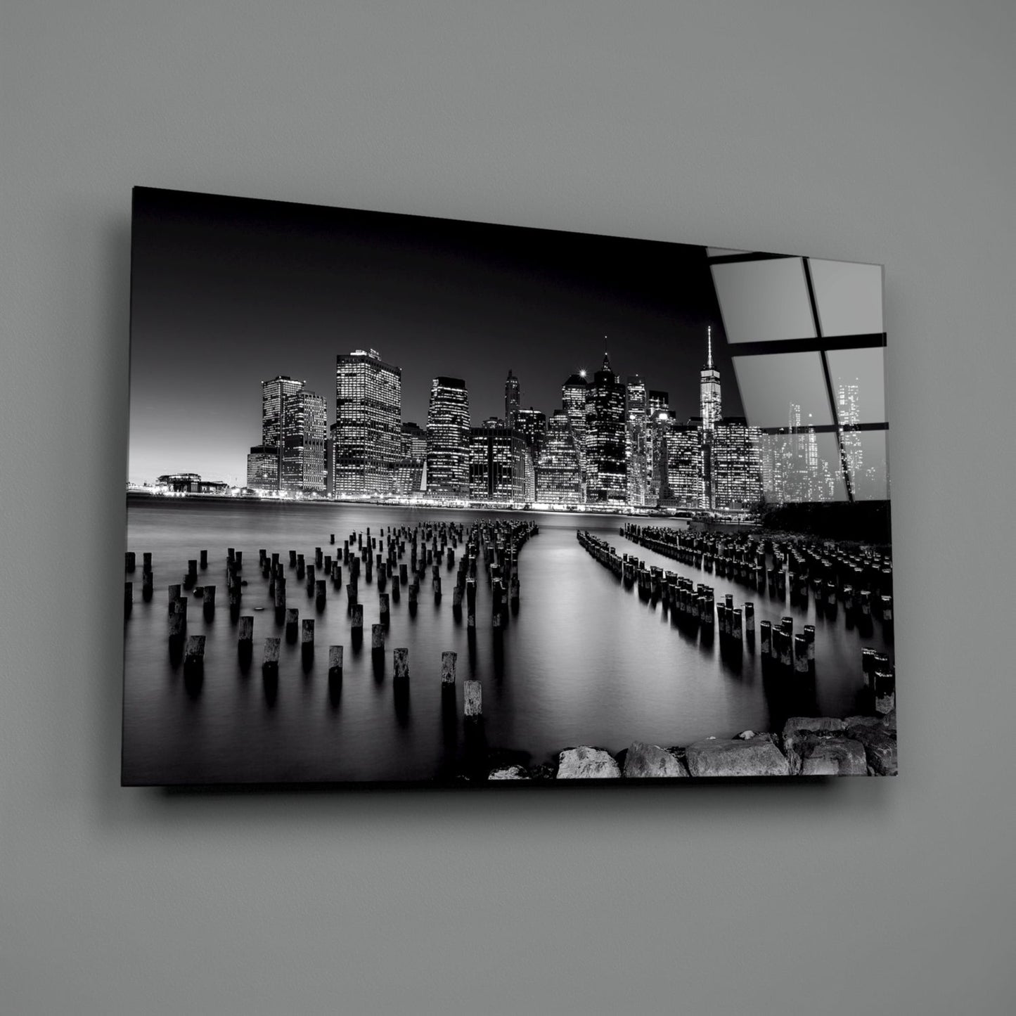 Manhattan Nightline Glass Wall Art